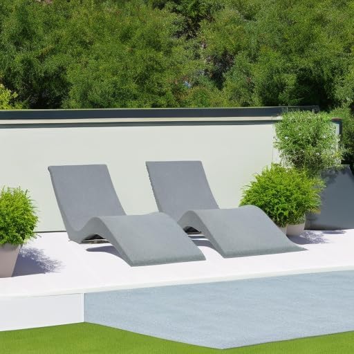Gray Granite In-Pool Chaise Lounge Set of 2