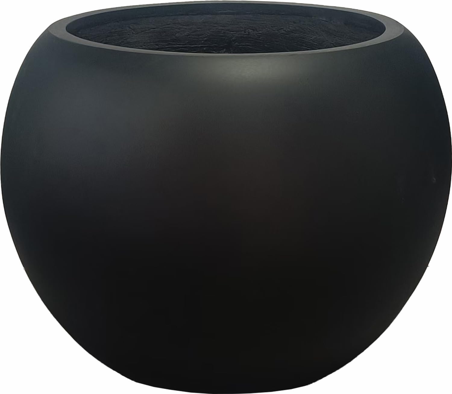 Black Round Fiberstone Planter