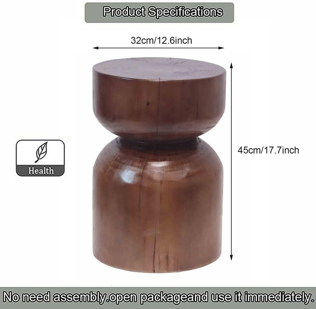 Wabi-Sabi Hourglass Wooden Accent Table