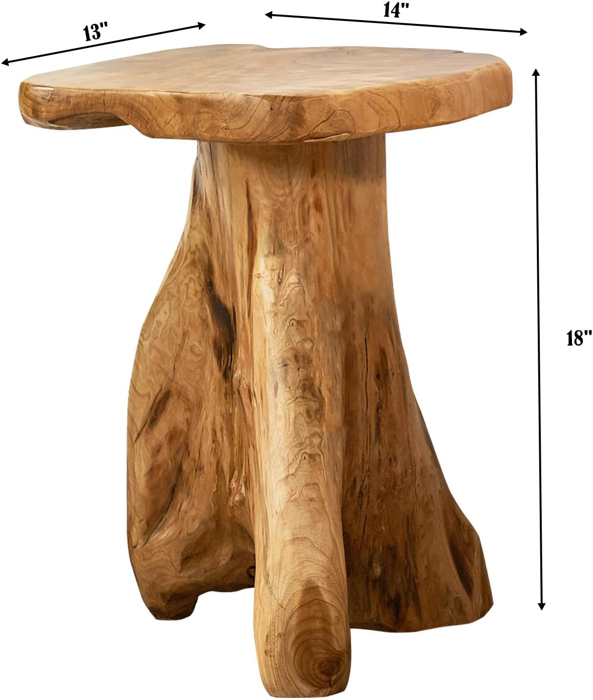 Rustic Cedar Stump Wooden Accent Table