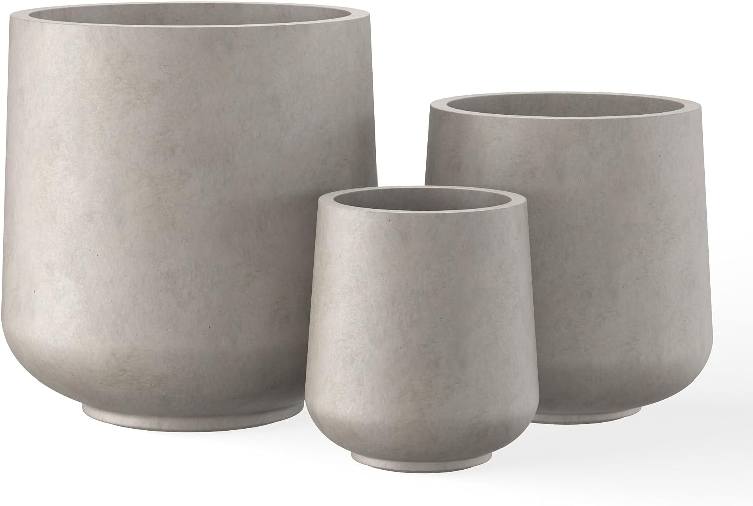 Weathered Concrete Planters Set of 3