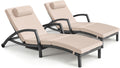 Wicker Patio Chaise Lounge Chairs Set of 2