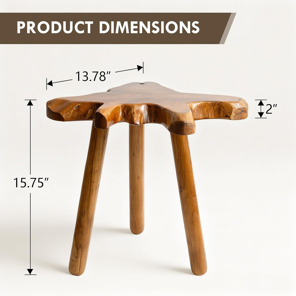 Natural Teak Live Edge Accent Table