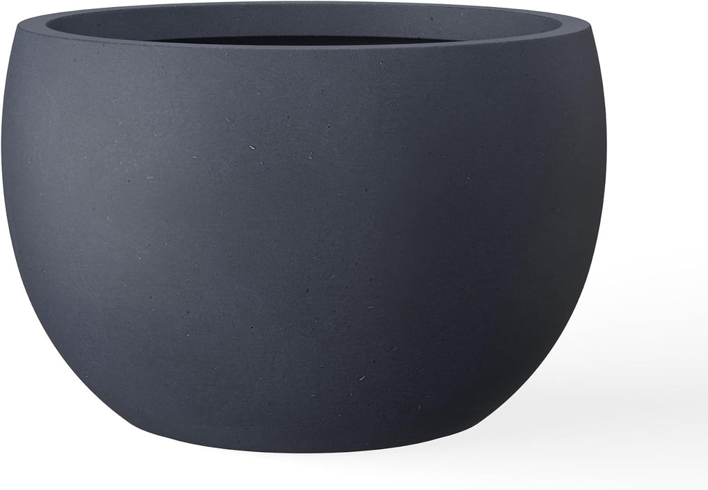 Charcoal Round Concrete Planter