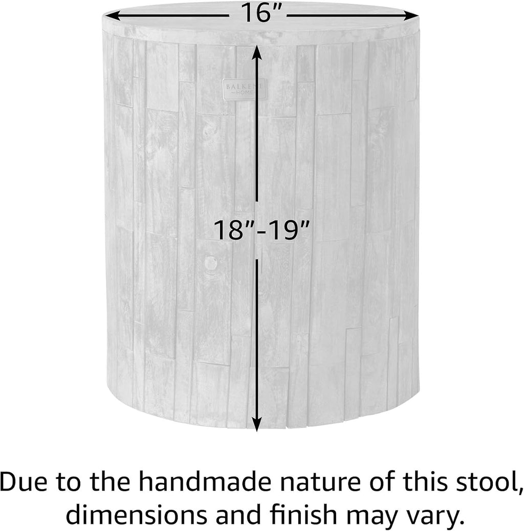 Elyse Round Rustic Wooden Patio End Table