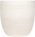 Matte White Embossed Stoneware Planter