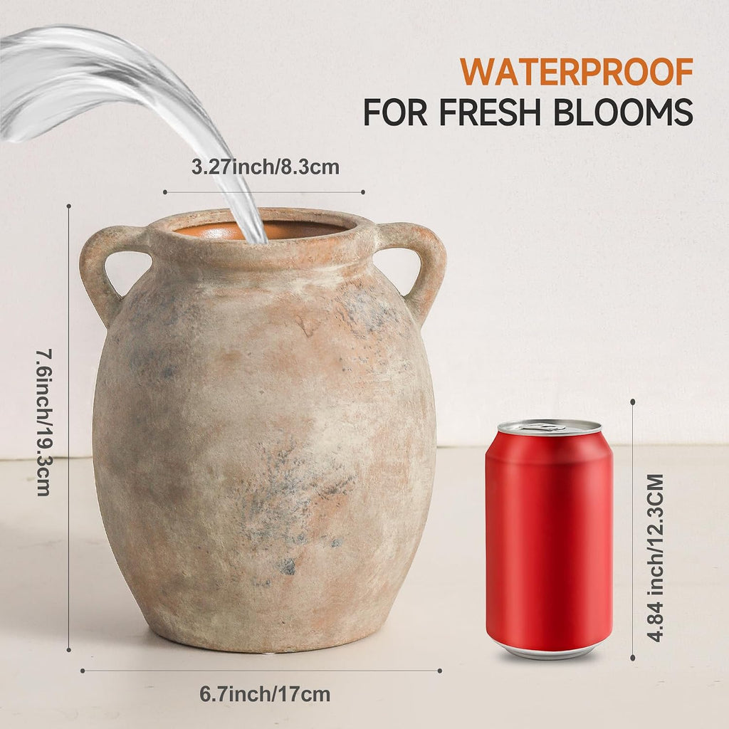 Whitewashed Farmhouse Ceramic Vase
