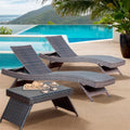 Wicker Chaise Lounge Set of 3