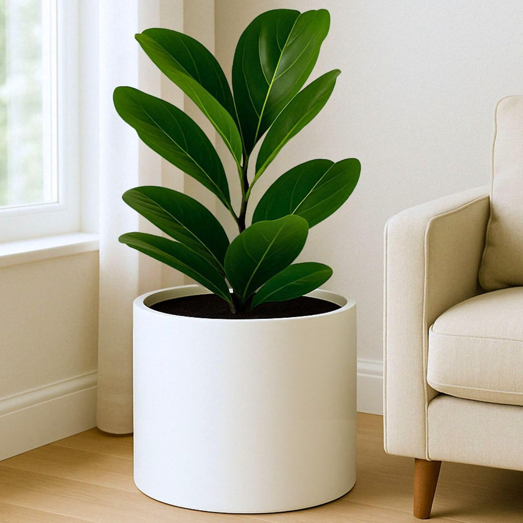 Matte White Fiberstone Planter