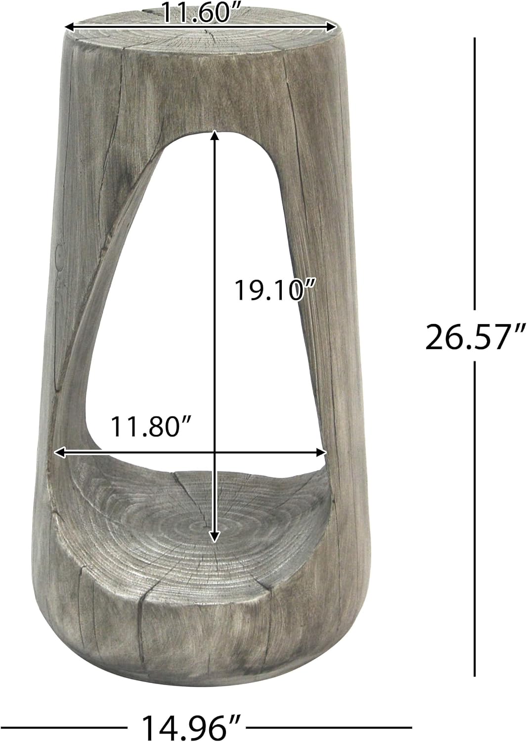 Gray Concrete Patio End Table