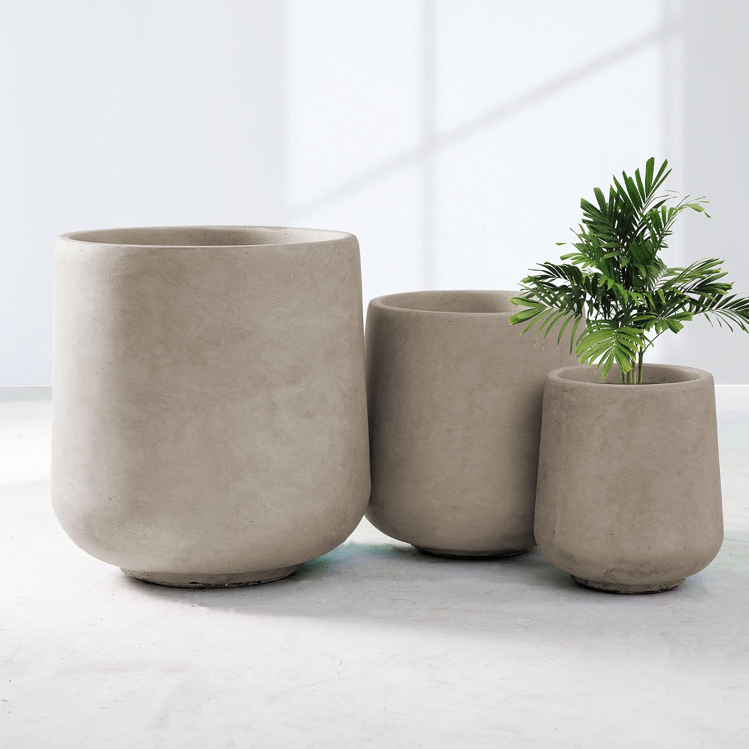 Weathered Concrete Planters Set of 3
