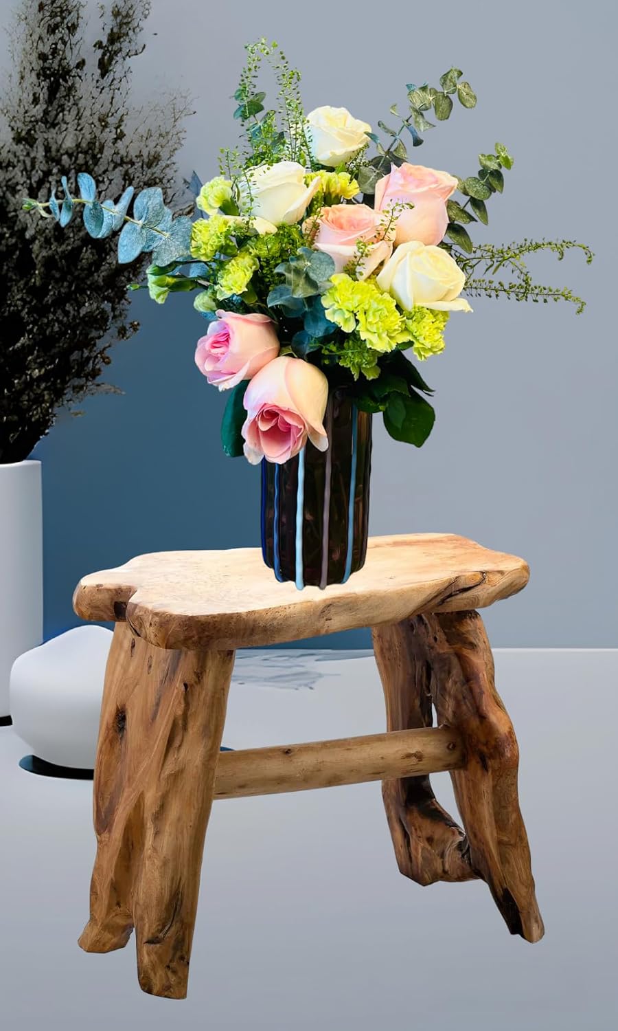 Cedar Live Edge Tree Stump Accent Table