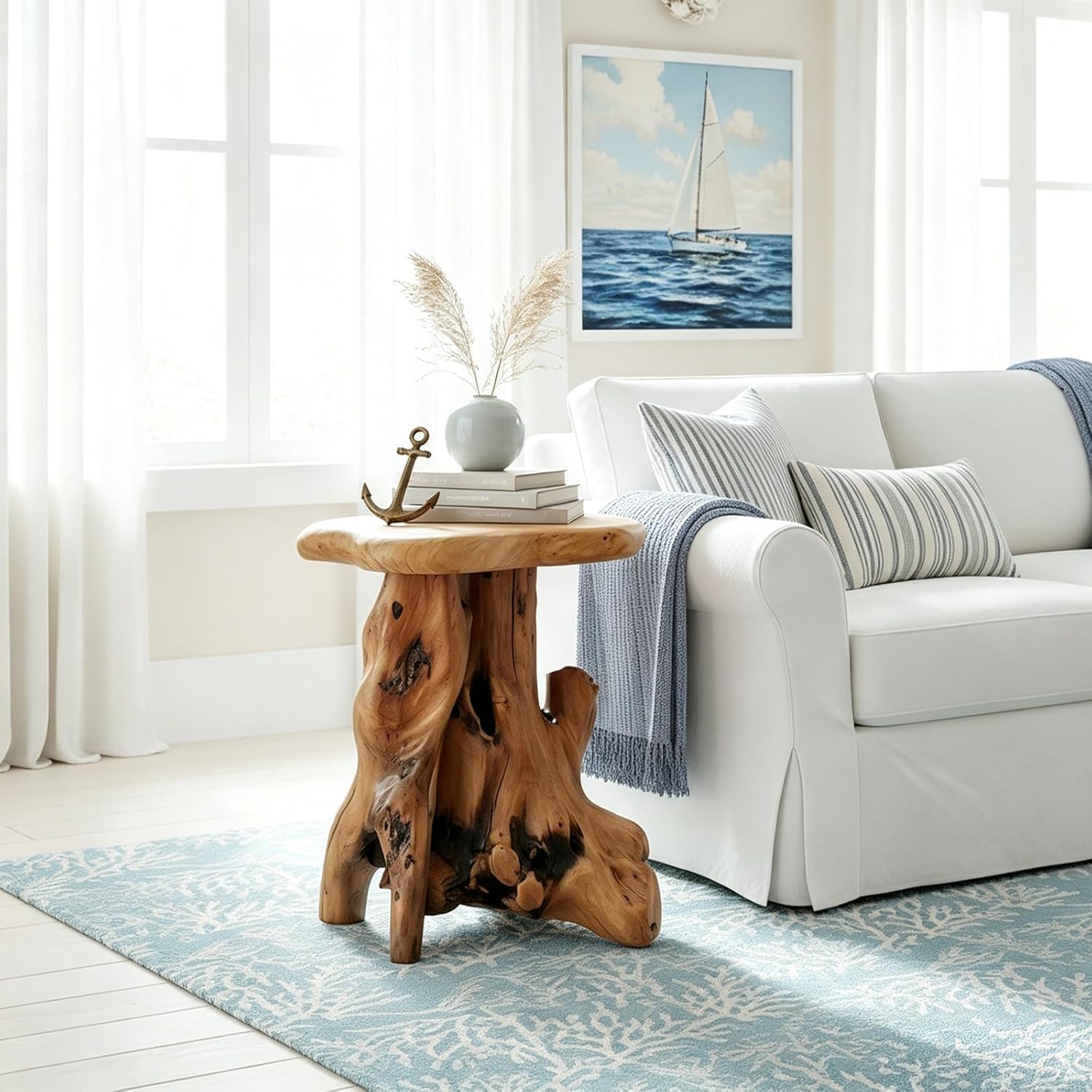 Natural Tree Stump Accent Table