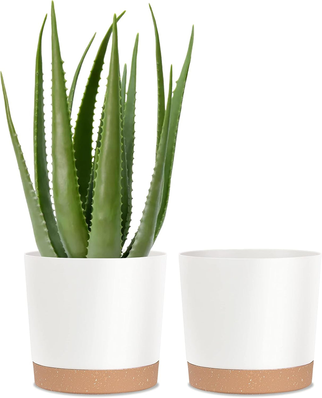 10 Inch White Plastic Plant Pots