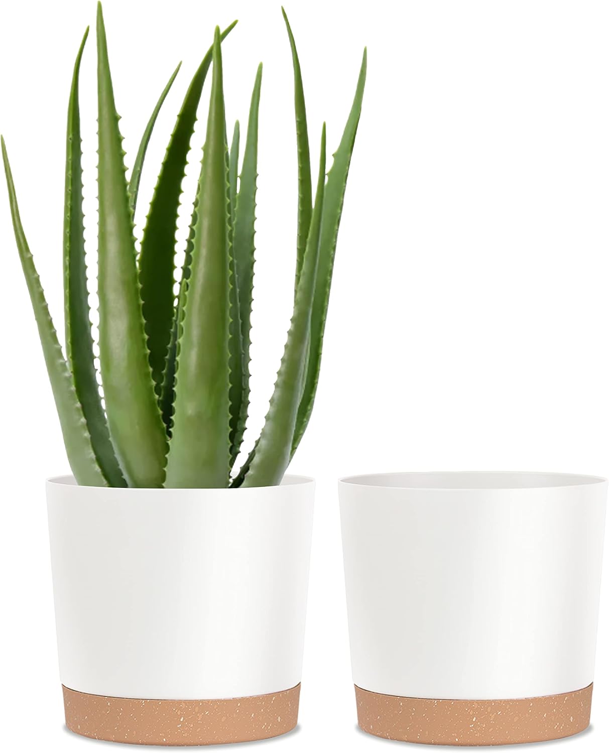10 Inch White Plastic Plant Pots