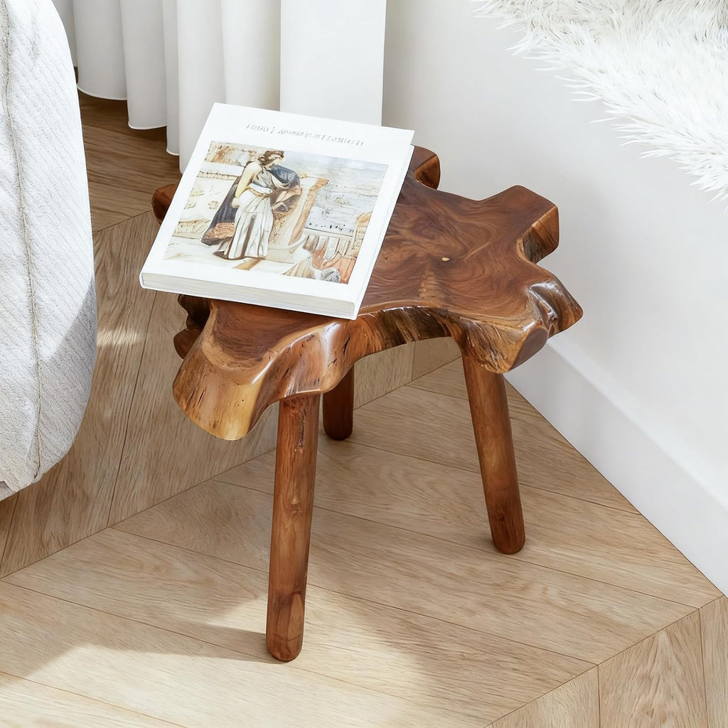 Natural Teak Live Edge Accent Table