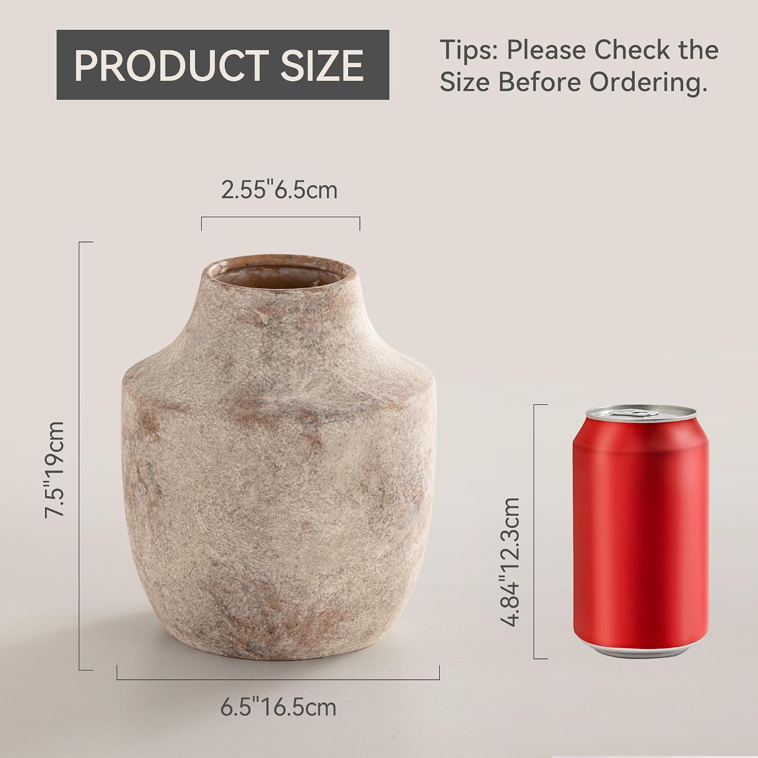Off-White Farmhouse Ceramic Vase