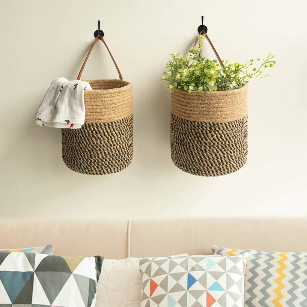 Goodpick Jute Hanging Baskets 2-Pack