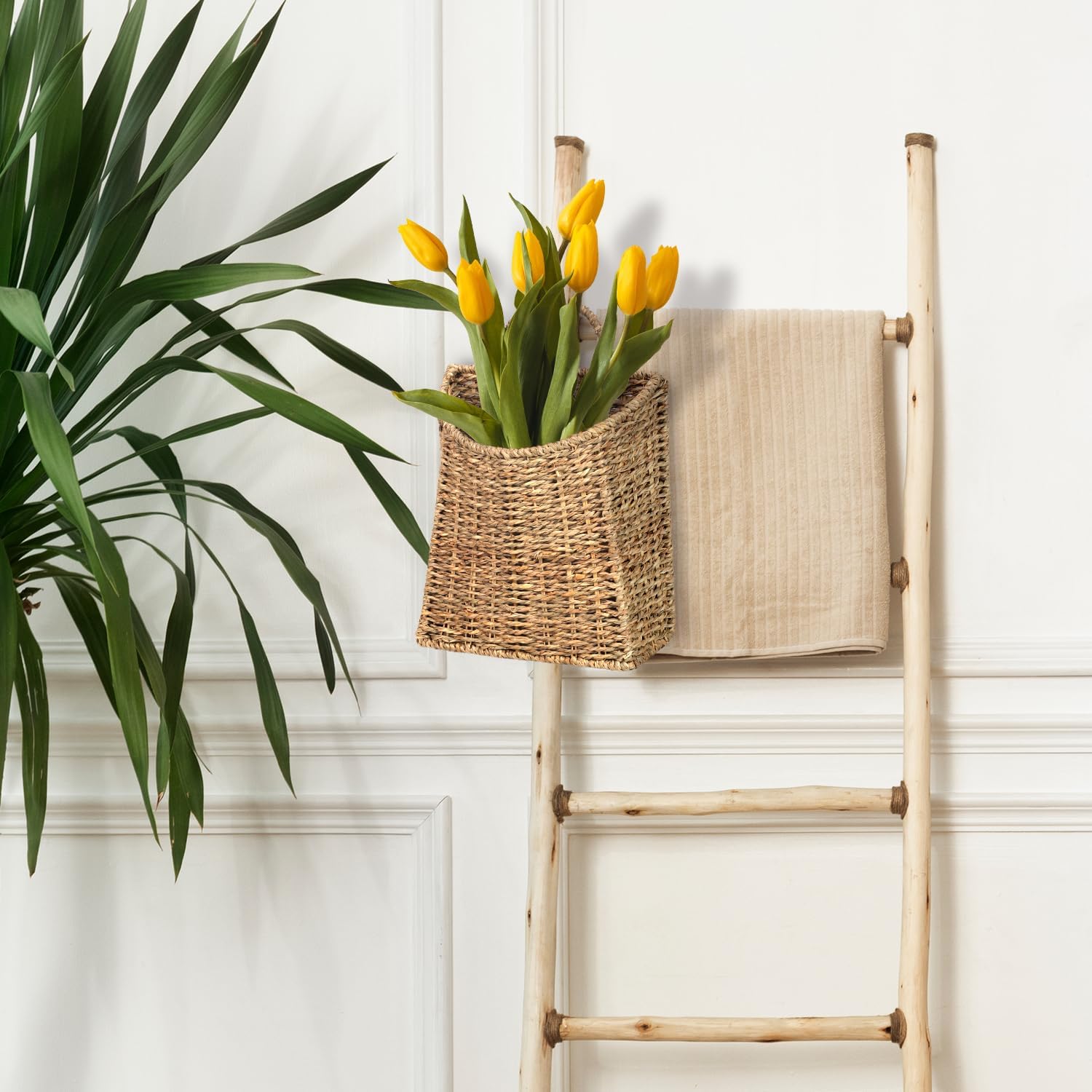 Handwoven Seagrass Wall Hanging Baskets