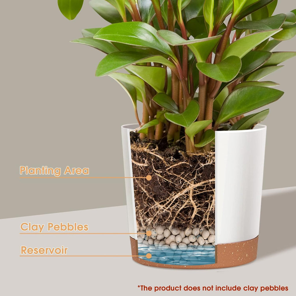 10 Inch White Plastic Plant Pots