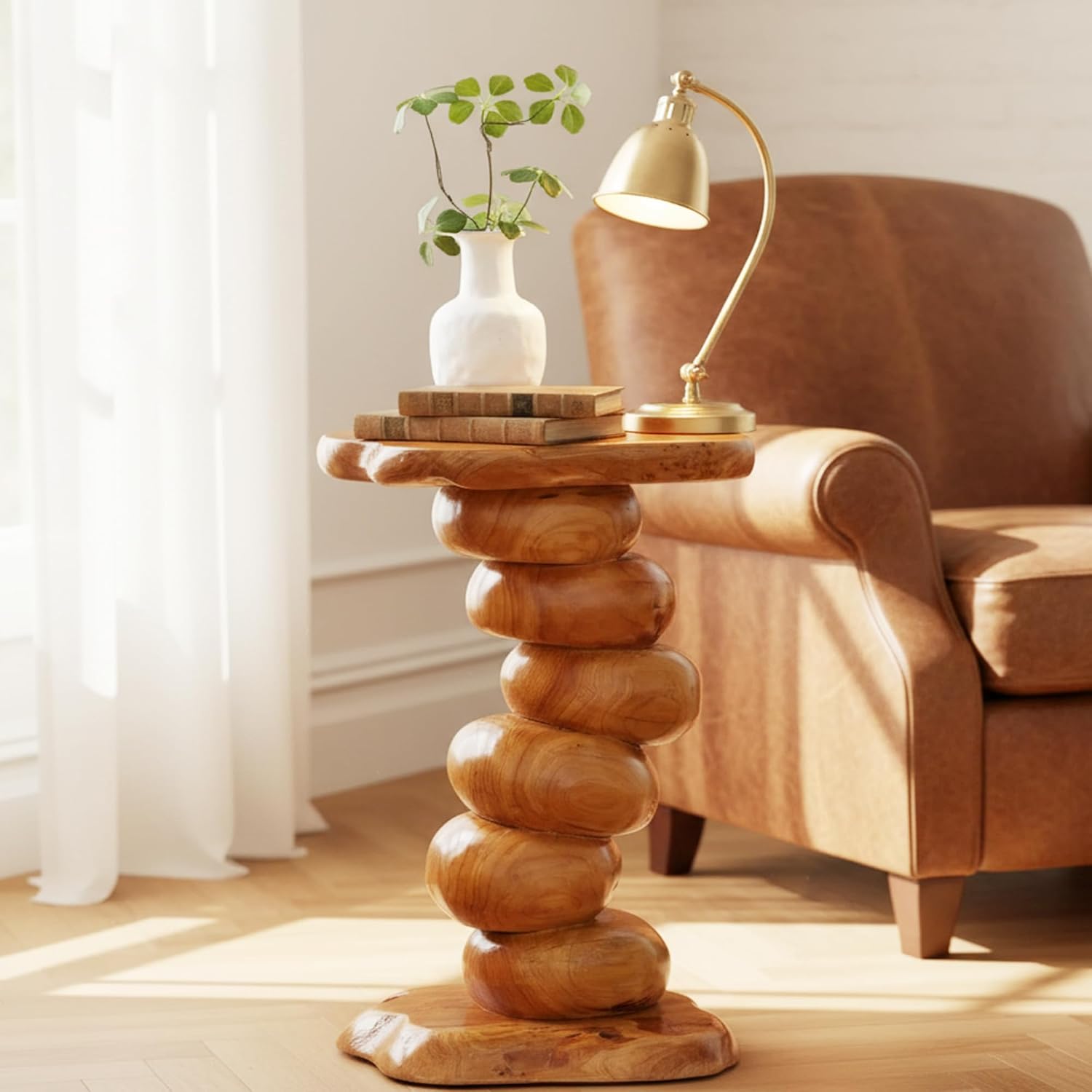 Cedar Tree Stump Live Edge Side Table