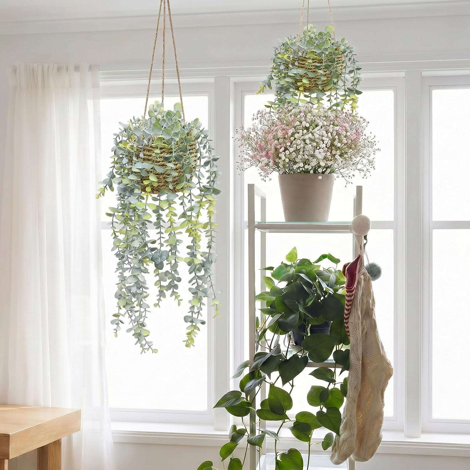Artificial Eucalyptus Hanging Plants 3-Pack