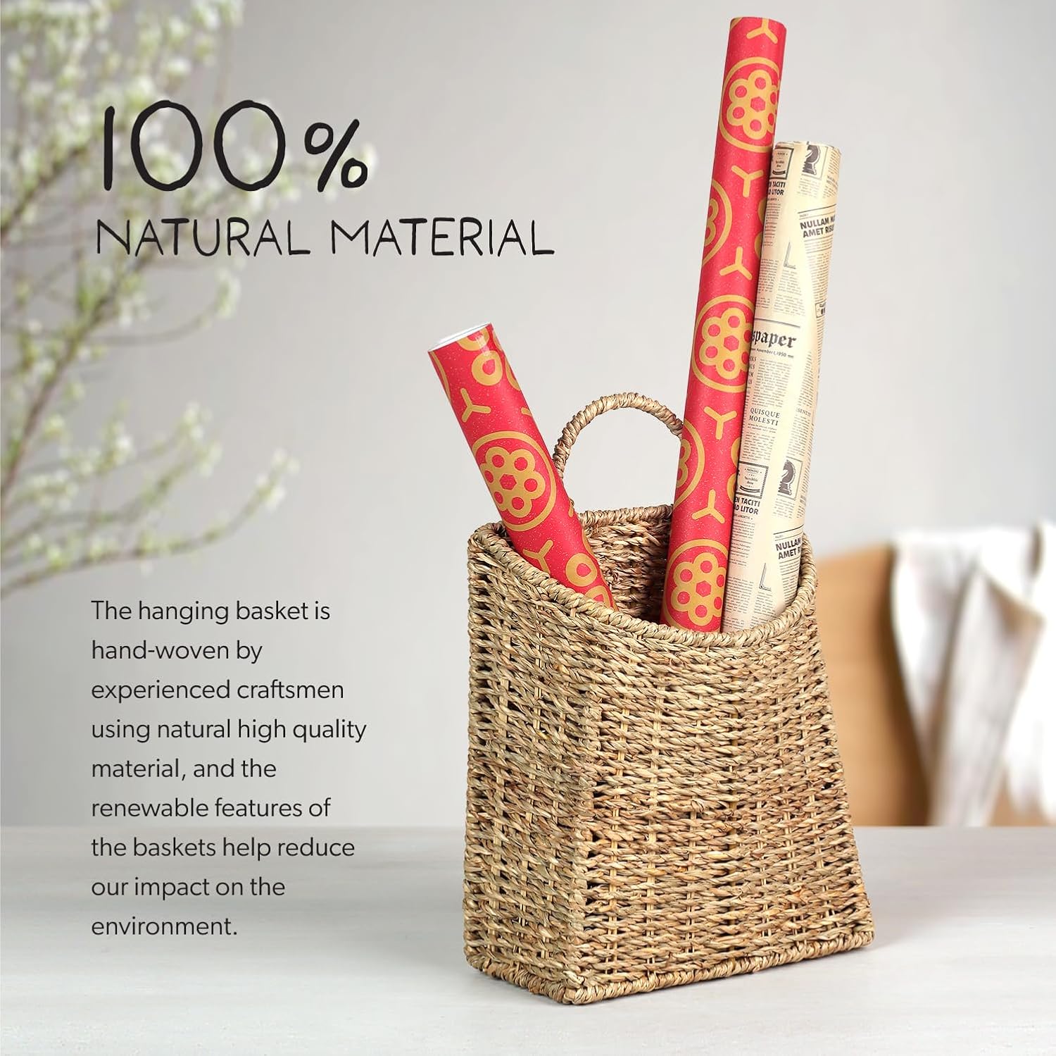 Handwoven Seagrass Wall Hanging Baskets