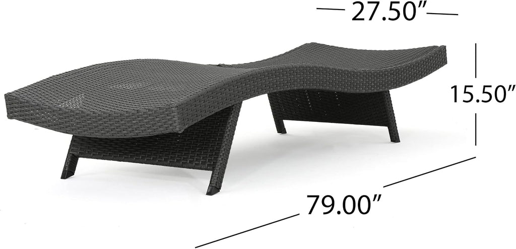 Grey Wicker Chaise Lounge 2-Pack