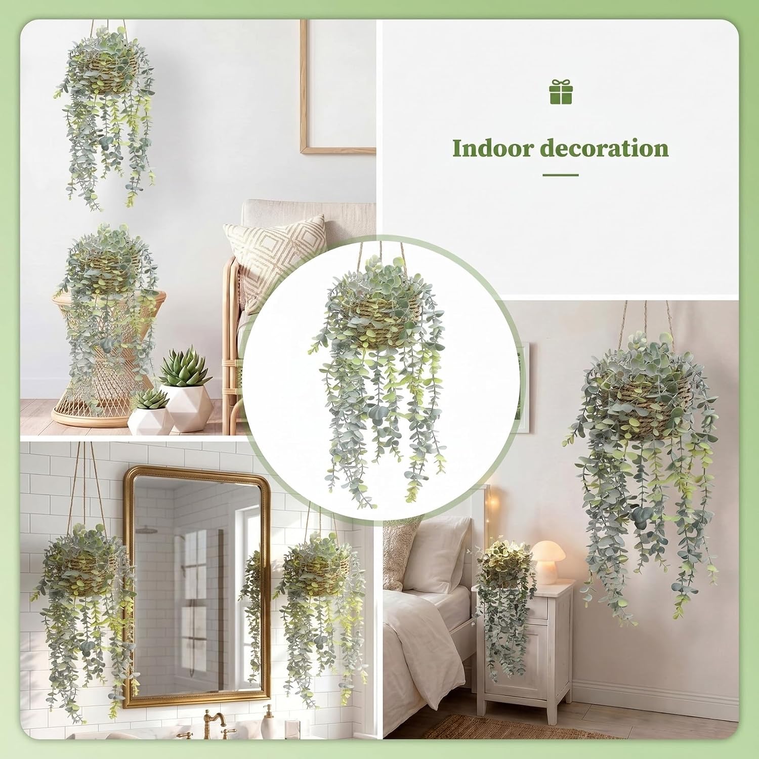 Artificial Eucalyptus Hanging Plants 3-Pack