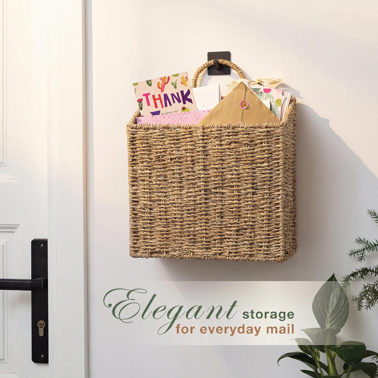 Natural Seagrass Wall Hanging Baskets Set of 2