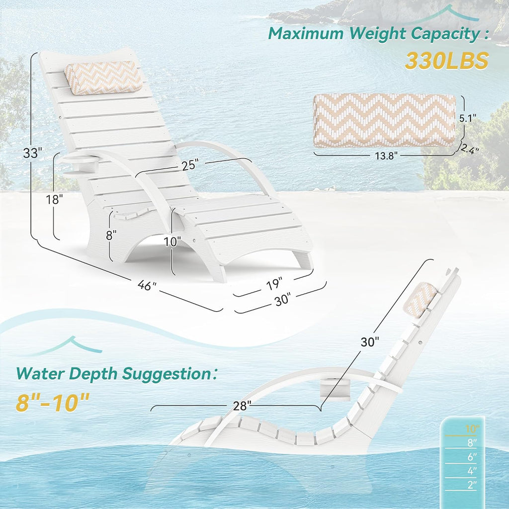 Pool Tanning Lounge Chairs Set of 2
