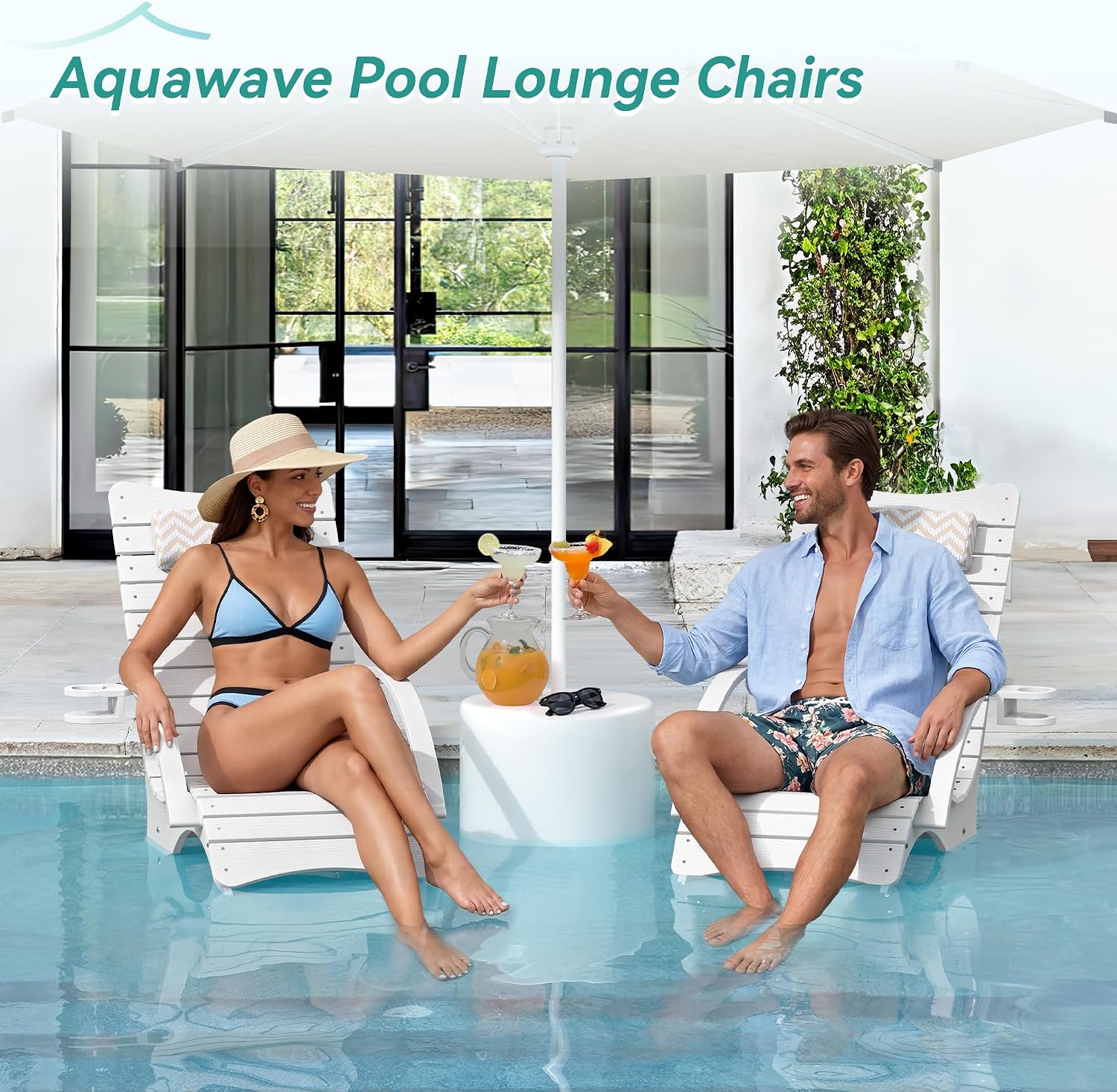Pool Tanning Lounge Chairs Set of 2