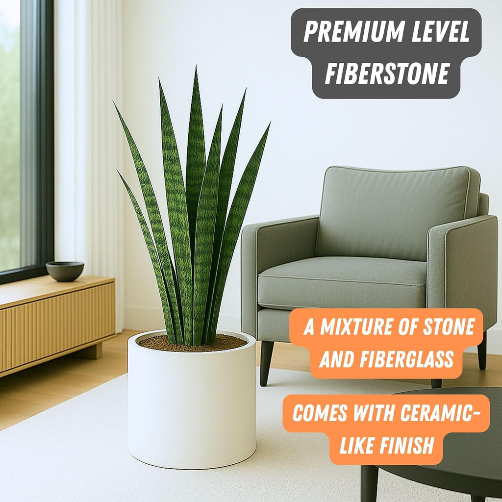 Matte White Fiberstone Planter