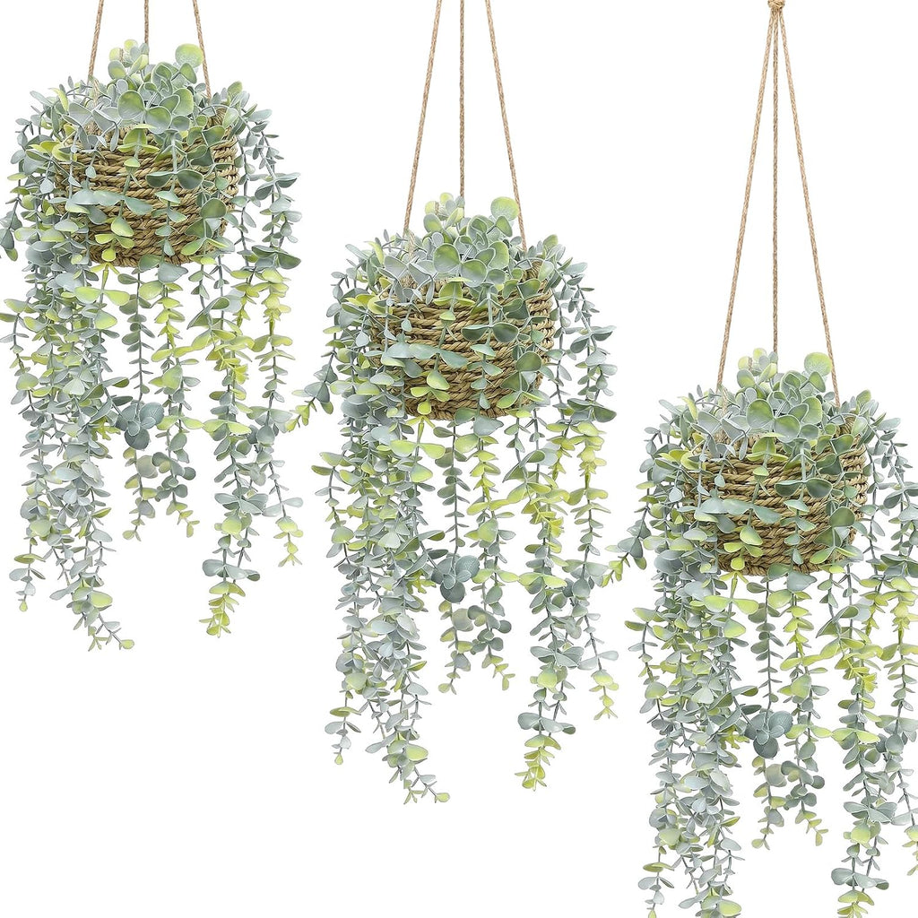 Artificial Eucalyptus Hanging Plants 3-Pack