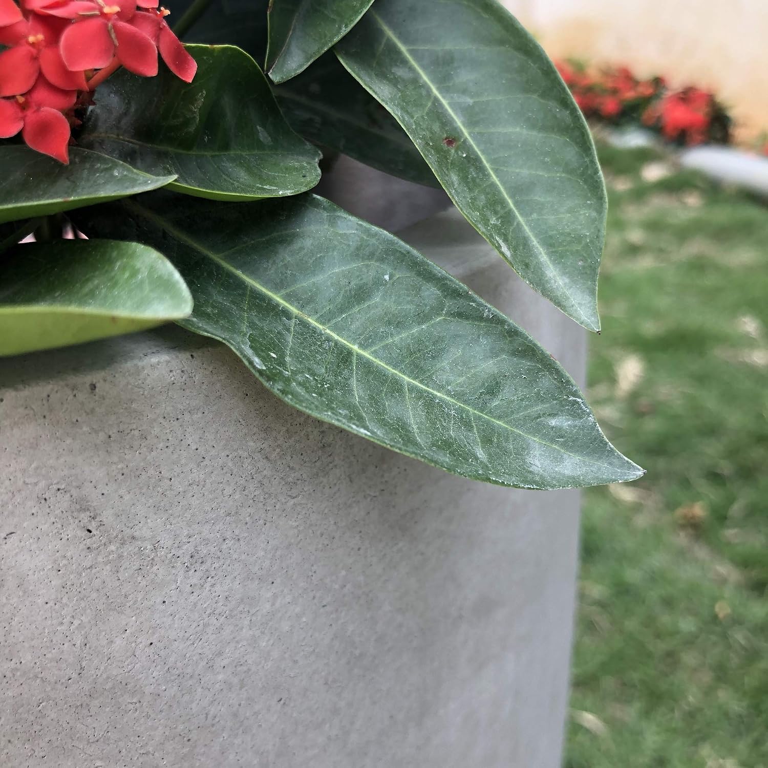 Kante Weathered Concrete Round Planter