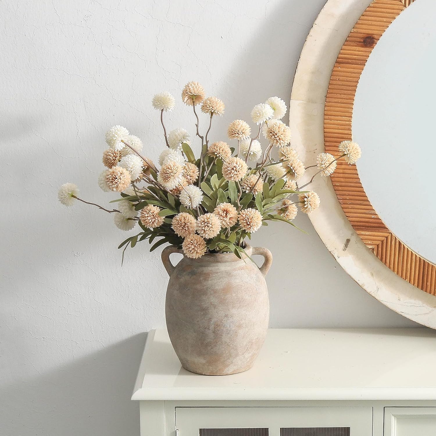 Whitewashed Farmhouse Ceramic Vase
