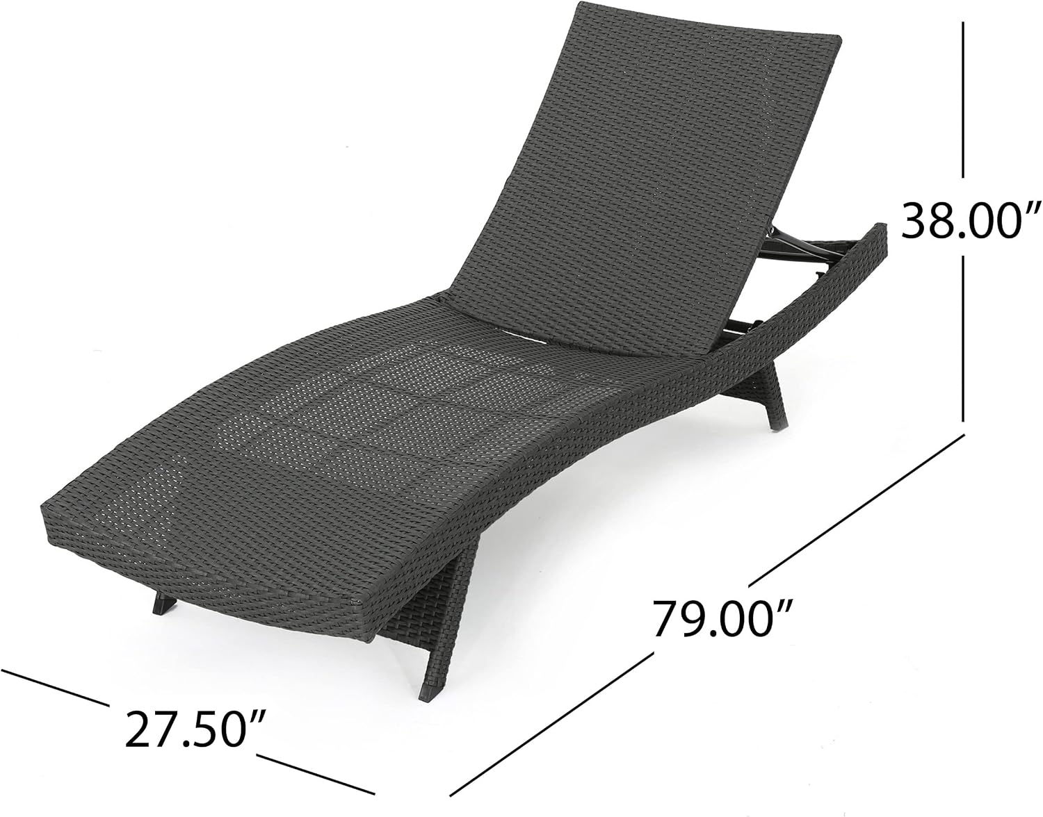 Grey Wicker Chaise Lounge 2-Pack