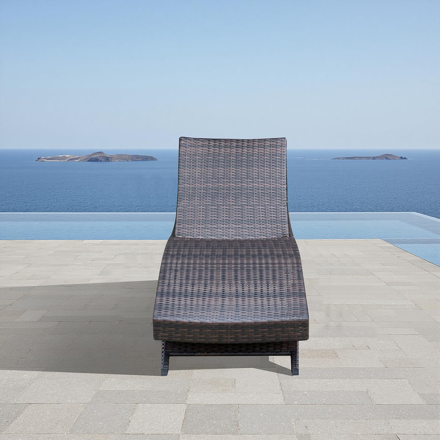 Foldable Wicker Patio Chaise Lounge Chair
