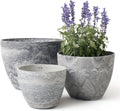 Grey Round Planters Set of 3