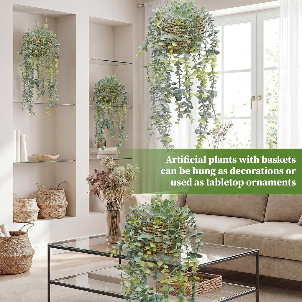 Artificial Eucalyptus Hanging Plants 3-Pack