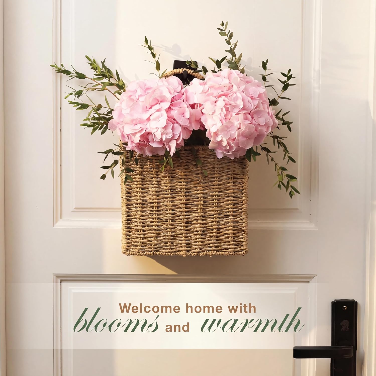 Natural Seagrass Wall Hanging Baskets Set of 2