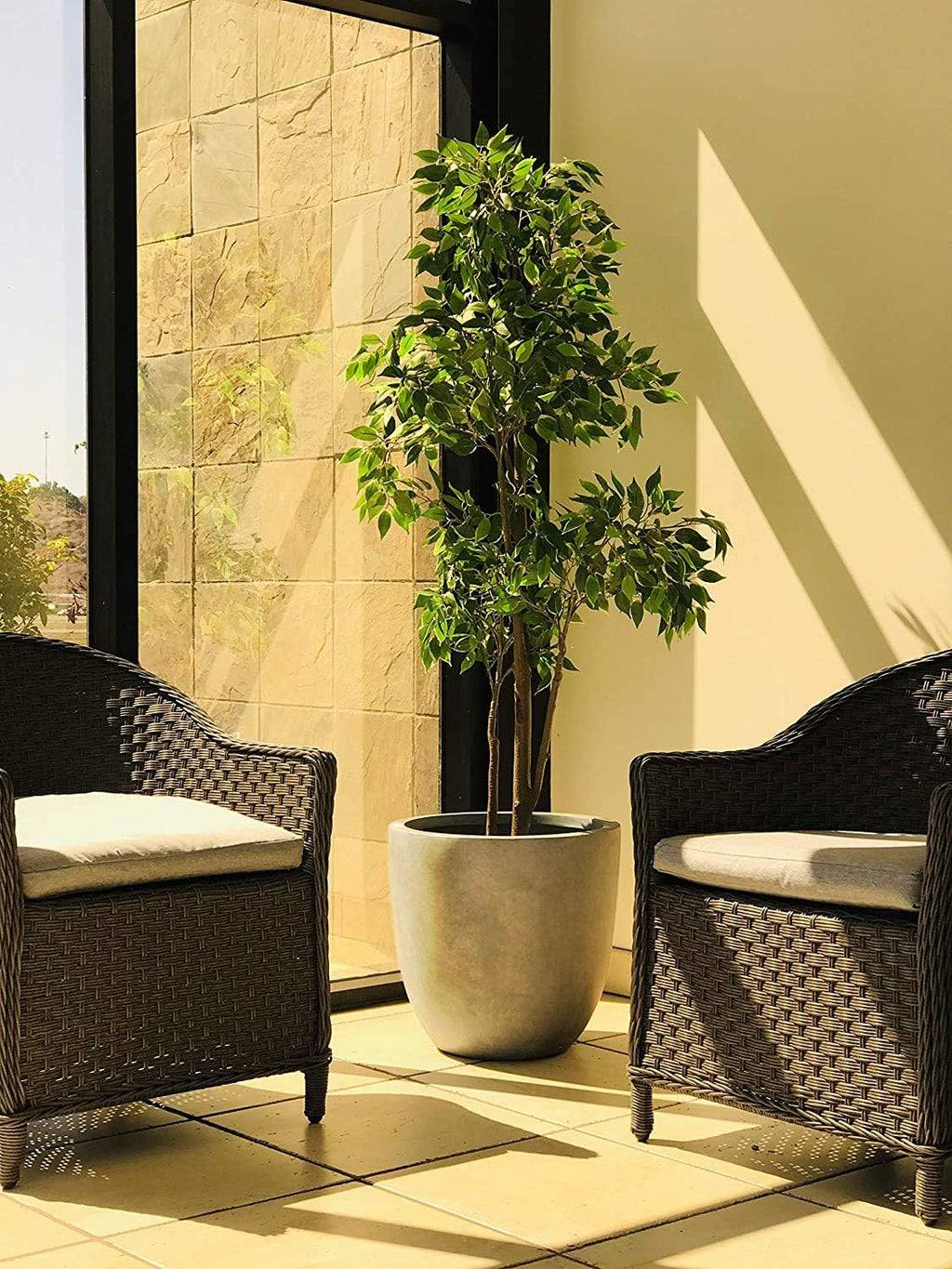 Kante Weathered Concrete Round Planter