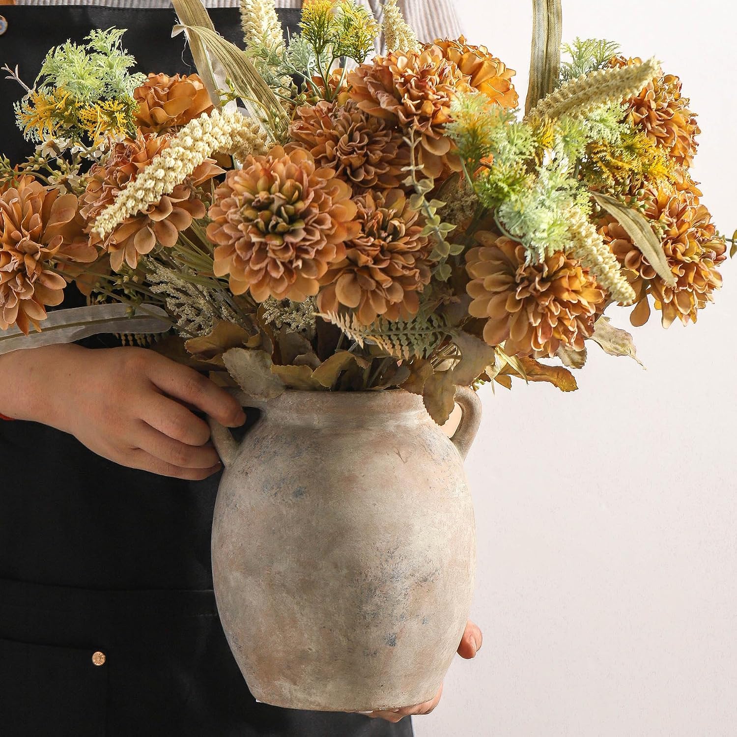 Whitewashed Farmhouse Ceramic Vase