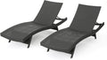 Grey Wicker Chaise Lounge 2-Pack