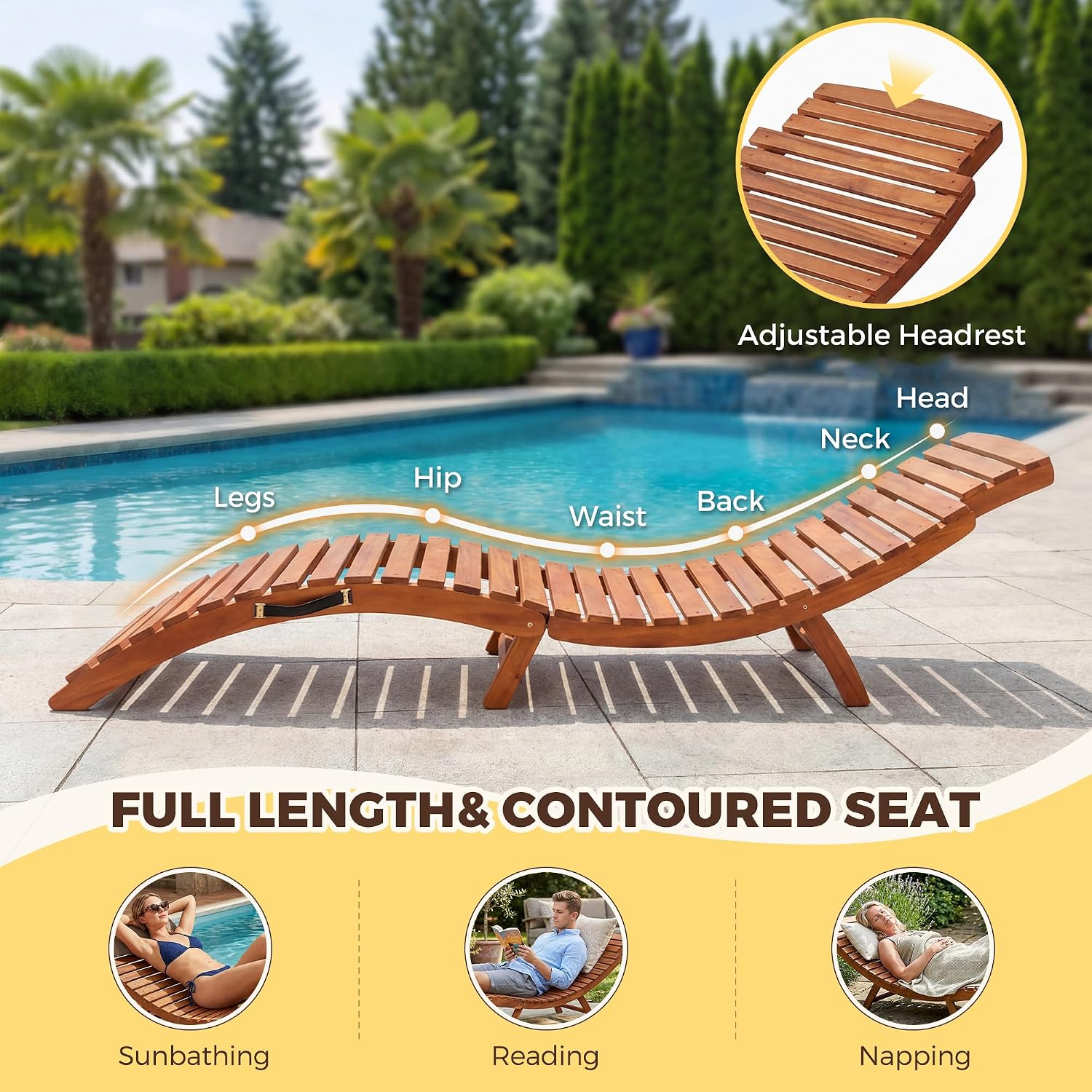 Wood Lounge Chairs Set of 2