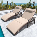 Wicker Rattan Chaise Lounge Set of 2