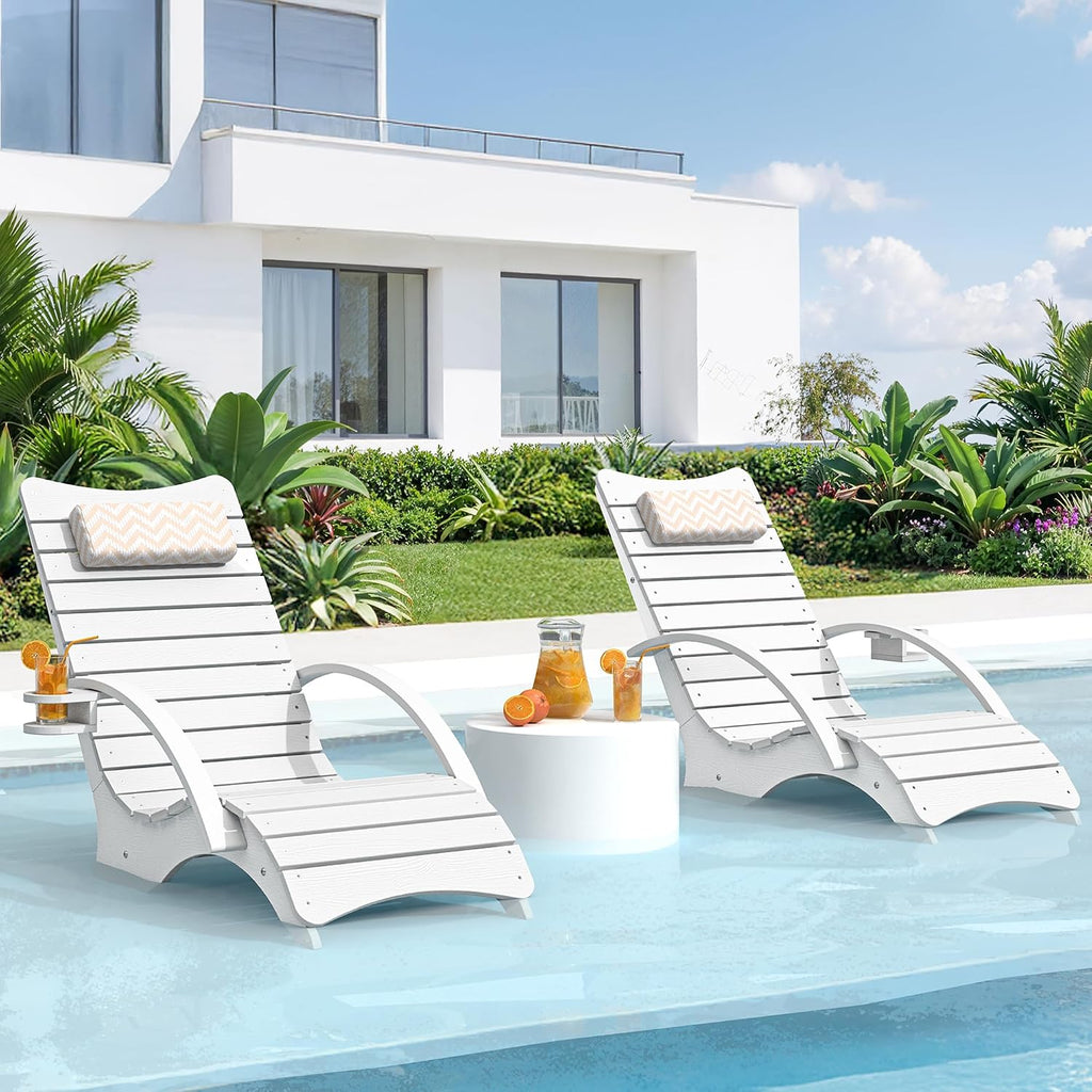 Pool Tanning Lounge Chairs Set of 2