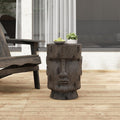 Light Grey Moai Statue Side Table