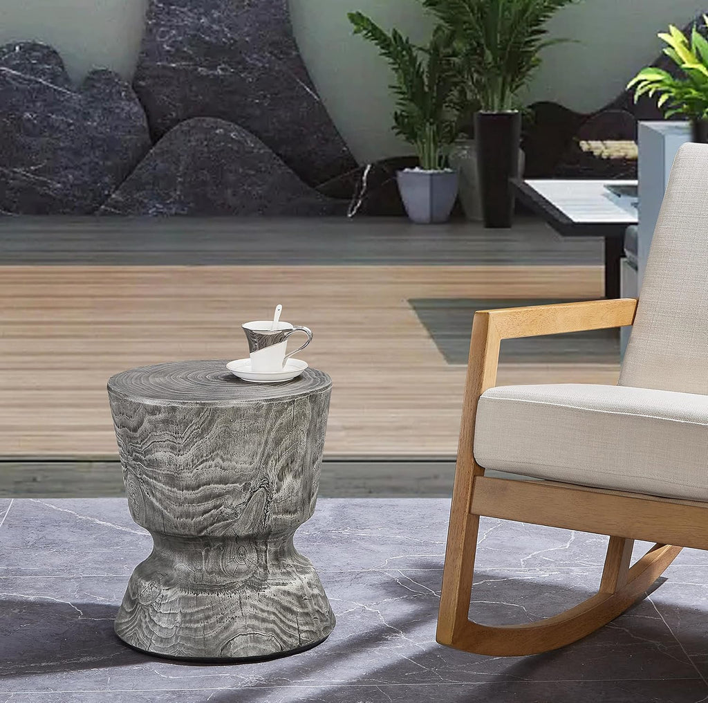 Grey Wine Glass Shaped Garden Stool Table
